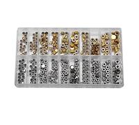 BREAUX Waterproof Watch Crown Parts Replacement Assorted Gold & Silver Dome Flat Head Watch Accessories Repair Tool Kit for Watchmaker Werkzeugsatz für Uhrenreparatur