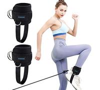 Brebebe 1 Pair Fitness Ankle Strap for Cable Machine, Adjustable Women Men Ankle Strap Kickbacks with Fixed Rope, Foot Legs Muscle Strength Exercises, Gym Hips Workouts Thighs Power Trainer (black)