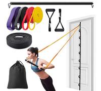 Brebebe Door Anchor Strap for Resistance Bands Exercises, Multi Point Anchor Gym Attachment for Home Fitness, Portable Door Band Resistance Workout Equipment, Easy to Install, Punch-Free, Nail-Free