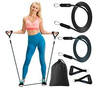 Brebebe Resistance Bands with Handles for Working Out, Natural Latex Exercise Bands Home Gym Equipment, Workout Bands Resistance Tubes for Fitness, Strength Training, Shape Body, Physical Therapy