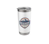 Breckenridge Colorado Vintage Badge Mountain Hiking Skiing Stainless Steel Insulated Tumbler