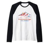 Breckenridge Colorado Winter Mountain Landscape Retro Travel Raglan Baseball Tee
