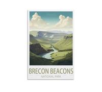 Brecon Beacons National Park Vintage Travel Poster 08x12inch(20x30cm) Canvas Wall Art Posters for Living Room Decor Paintings for Home Decor