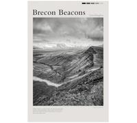 Brecon Beacons Travel Photo Poster | United Kingdom | Monochrome | A2