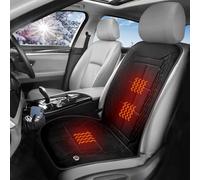 brecoory Comfortable Leather Car Seat Covers,Universal Heated Seat Cover Pad,Soft Seat Cushion with Full Back Front Seat Protector