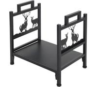 brecoory Sturdy Decorative Firewood Rack,Heavy Duty Indoor/Outdoor Wood Storage with Deer Design,Waterproof & Rust-Resistant Garden Wood Log Rack - Easy Assembly