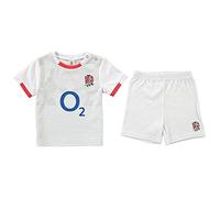 Brecrest England Rugby Baby Toddler T-Shirt & Shorts Set - 2020/21 Kit Design (18-23 Months) White