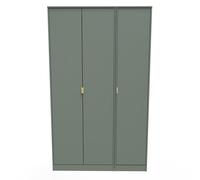 Breda Ready Assembled 3 Door Wardrobe in Reed Green - Welcome Furniture | TJ Hughes
