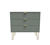 Breda Ready Assembled 3 Drawer Chest in Reed Green - Welcome Furniture | TJ Hughes