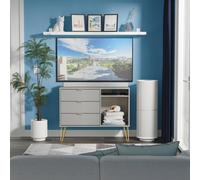 Breda Ready Assembled 3 Drawer TV Unit in Dusk Grey - Welcome Furniture | TJ Hughes
