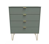 Breda Ready Assembled 4 Drawer Chest in Reed Green - Welcome Furniture | TJ Hughes