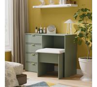 Breda Ready Assembled 4 Drawer Vanity in Reed Green - Welcome Furniture | TJ Hughes