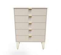 Breda Ready Assembled 5 Drawer Chest in Kashmir Matt - Welcome Furniture | TJ Hughes