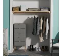 Breda Ready Assembled 5 Drawer Tallboy in Dusk Grey - Welcome Furniture | TJ Hughes