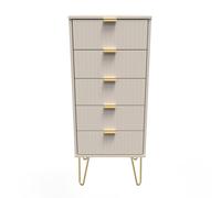 Breda Ready Assembled 5 Drawer Tallboy in Kashmir Matt - Welcome Furniture | TJ Hughes