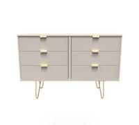 Breda Ready Assembled 6 Drawer Wide Chest in Kashmir Matt - Welcome Furniture | TJ Hughes