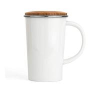 Bredemeijer Bamboo Tea Mug with Filter And Lid, White, 400 ml