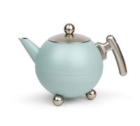 Bredemeijer Large Ball Jug 1.2 Litres - Light Blue Teapot Made of Double-Walled Stainless Steel - for Longer, Warm Tea Enjoyment