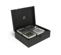 Bredemeijer Large Black Elegant Tea Box Set of 6 Including Tea Measuring Spoon