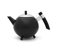 Bredemeijer Large Black Stainless Steel Teapot 1.2 litres Double-Walled - Insulating Jug for Longer Tea Enjoyment