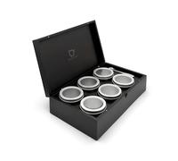 Bredemeijer Large Black Wooden Tea Bag Box 35.5 x 20.8 cm - Tea Box without Window with 6 Tins for Loose Tea & Measuring Spoons, Black