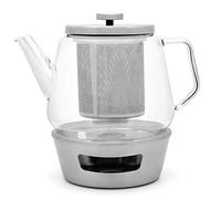 Bredemeijer Large Glass Single Wall Teapot 1.5 Litre Set with Stainless Steel Tea Cosy for Preparing Loose Tea