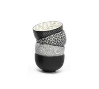 Bredemeijer - Pucheng cups - Set of 4 - Black/white