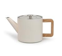 Bredemeijer Small Stainless Steel Teapot 1.1 Litres - Double-Walled Stainless Steel Jug in Cream/White with Tea Filter - for Longer, Warm Tea Enjoyment