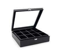 Bredemeijer Tea Bag Box 12 Compartments with Window Black