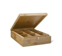Bredemeijer Tea Box In Bamboo With 9 Inner Compartments No Window In Lid In Natural