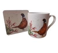 Bree Merryn Perceval The Pheasant Fine China Mug and Coaster Set