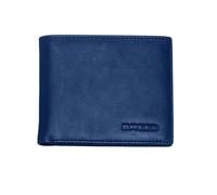 Breed Locke Genuine Leather Bi-Fold Wallet - Navy