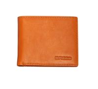 Breed Locke Genuine Leather Bi-Fold Wallet - Orange
