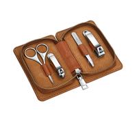 Breed Men's Sabre 4 Piece Surgical Steel Groom Kit in Camel Breed Camel