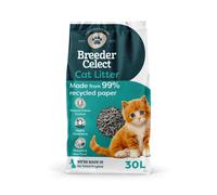 Breeder Celect All-Natural Cat Litter (30L) - 99% Recycled Paper, Highly Absorbent Kitten Cat Litter/Bedding, Excellent Odour Control, Non-C