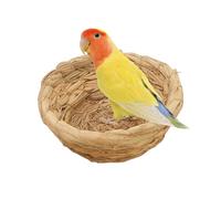 Breeding Bird Cage Nest - Hand Woven Straw House, Flat Base Habitat Accessory | Natural Shelter Basket, Small Animal Retreat for Parrot, or Pet Comfort Zone Use, Cozy Resting Hut, Eco Nest