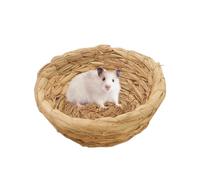 Breeding Bird Cage - Straw Hand Made Flat Base, Natural Woven Nest, Heavy Duty Sturdy Protective Accessories Housing | Comfortable Secure Sanctuary For Hummingbird Canary Parakeet Raising Healthy