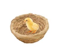 Breeding Bird Cage - Straw Hand Made Flat Base, Natural Woven Nest, Heavy Duty Sturdy Protective Accessories Housing | Comfortable Secure Sanctuary For Hummingbird Parakeet Raising Healthy