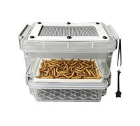Breeding Box - (11 x 9.5 x 7 cm) Water Manure Sieve Case | Flour Breeding Container with Tweezers, Cleaning Brush, Ventilation System for Reptiles, Lizards, Tortoise