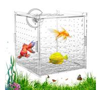 Breeding box for aquarium, fish breeding box with suction cups, sturdy breeding box with divider for eggs, juvenile fish, , scalar antenna catfish