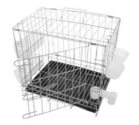 Breeding Cage and Stainless Steel with Removable Tray Feeder Pigeon | Foldable Portable Design, Escapeproof Secure Build, for Homing Pigeons and Small Birds, Plastic Accents Random Color