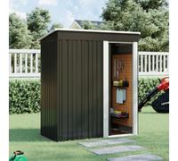 Breeins 3X5 Ft Secure Black Metal Shed, Weatherproof Outdoor Storage With Lockable Door, Ideal For Tools & Garden Gear
