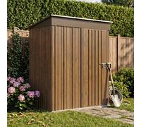 Breeins 3X5Ft Brown Outdoor Pent Roof Metal Shed Garden Storage Shed