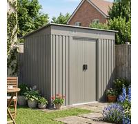 Breeins 4X8Ft Metal Shed Pent Roof Garden Tool Shed Sliding Door Shed