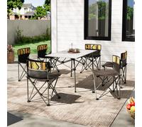 Breeins 7 Piece Folding Camping Table and Chairs Set Portable with Carrying Bag | TJ Hughes