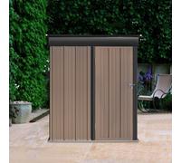 Breeins Brown Metal Shed Garden Storage Shed With Pent Roof Shed,3X5Ft