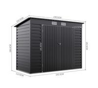Breeins Outdoor Galvanized Steel Storage Shed - 4x8 ft | TJ Hughes