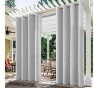 Breeins Outdoor Grey Waterproof Polyester Patio Curtain 132Cm W X 274Cm L