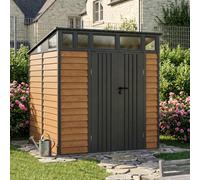 Breeins Outdoor Metal Shed Pent Large Garden Tool Storage Shed,8X7Ft