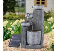 Breeins Rustic Style Outdoor Solar-Powered Water Fountain Rockery Decor, 58Cm H